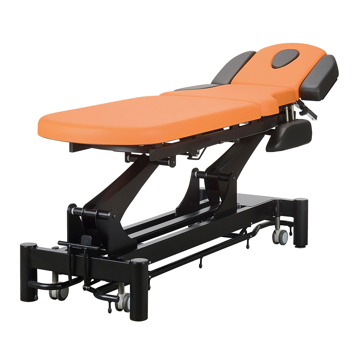 Physio/Osteo table 3 sections, with face hole, all around foot controller, 4 arm supports